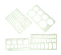 4 pièces ensemble de modèles de dessin règle d'architecte pochoirs de peinture en plastique outil de dessin règles de dessin en plastique modèle de pochoir de cercle modèles de dessins règle en plasti