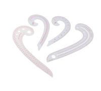 4 pièces ensemble de règle de courbe de virgule professionnelle outil de mesure de couture multifonctionnel pour la couture couture design de mode règle en plastique de haute