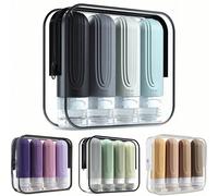 4 pièces Ensemble de voyage Essentiels cosmétiques Sous-emballage Lotion Shampoing Gel douche Bouteille tuyau Macaron Bouteille pression Voyage Sous-emballage Bouteille vide Lotion Shampoing Tuyau Déc