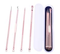 4 Pieces/Ensemble Double-End Acne Aiguille Point Noir Decapant Outil En Acier Inoxydable Bouton Aiguille Nettoyage Du Visage Beaute Outil Soins De La Peau
