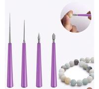 4 pièces/Ensemble d'outils de fabrication de bijoux Ensemble de coupe-lime à strass en forme d'aiguille, alésoir de perçage de perles, aiguille DIY pour le traitement des bijoux en verre, plastique, m