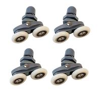 4 pièces/ensemble pour gris plastique nylon réglable double balançoire poulie roues de douche cabine porte coulissante matériel rouleau