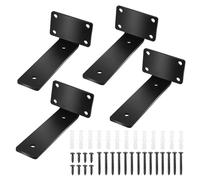 4 Pièces Equerre Etagere Murale, 15CM Support Etagere Murale, 5 mm D'épaisseur Equerre Charge Lourde, Fixation Etagere Invisible pour Etagères Murales