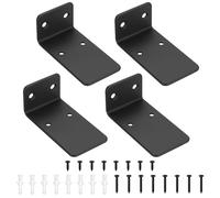 4 Pièces Equerre Etagere Murale, 90mm Support Etagere Murale , Supports d'étagères Flottants a L, Equerre Metal Noir, Support étagère Murale Fixation Etagere Invisible pour Étagères