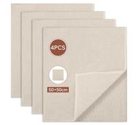 4 Pièces Étamine Alimentaire, 50x50cm Chiffon Bambou Tamis pour Yaourt Grec Chinois Cuisine Charlotte Réutilisable Grade 100 Presure Fromage Sac à Jambon Séchage Cheese Cloth Gaze