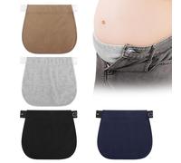 4 Pièces Extensions de Bouton Pantalon Élastique de Maternité, Extenseurs de Taille Ajustables pour Femmes Enceintes, Extension de Ceinture de Grossesse Élastique pour Jeans de Maternité, Maternité