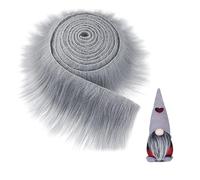 4 Pièces Fausse Fourrure,Tissus Souples,Mode Ruban En Fourrure Synthétique,5 X 150 Cm,Barbe De Nain,Père Noël Cheveux,Pixie Décoration,Convient Pour Noël,Halloween Et Autres Décorations Festives(Gris)