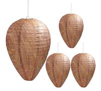 4 Pièces Faux Nid de Guêpes, Répulsif Guêpes Extérieur, Anti Guêpes et Frelons, Piège à Guêpes Extérieur sans Produit Chimique, Attrape Guêpe Jardin