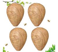 4 Pièces Faux Nids de Guêpes, Faux Nid de Frelons, Leurres de Nid de Guêpe Suspendu, Nid de Guêpes Artificiel pour Répulsif Contre guêpes à l'extérieur pour Maison Jardin Extérieur