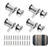 4 pièces Fermeture Porte,Verrou Porte Interieure Loquet Exterieur Portail De Coulissante Pontet de Garage Portillon Crochet Exterieure Door Lock targette Fenetre Verrous Chambre Bois Placard Verrou
