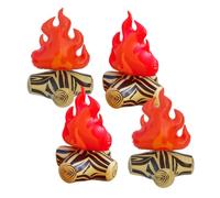 4 Pièces Feu de Camp Gonflable, Décor de Fête Camping, Pvc