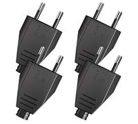 4 Pièces Fiche Européenne Plate, Prise Electrique Male 250V 2.5A, Fiche Euro Schuko Fiche D'alimentation Domestique Décorative à Encastrer ou à Remplacer (Noir)
