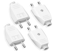 4 Pièces Fiche Européenne Plate, Prise Electrique Male 250V 2.5A, Fiches Plates, Fiche d'alimentation plate, Fiche Euro Schuko Fiche D'alimentation Domestique Décorative à Encastrer ou à Remplacer, po