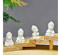 4 pièces Figurines mignonnes de petits Bouddhas, décorations zen, meilleurs cadeaux 4 pièces,1 pièce met une main ensemble,1 pièce incline la tête,1pc mettre les mains ensemble,1 position assise,2pc m