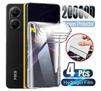 4 Pièces Film Hydrogel Pour Xiaomi Poco X7 Pro X6 X5 X4 Gt X3 Nfc M6 M7 Pro Protecteur D'écran Pour Poco F7 Ultra F6 Pro F5 C65 C75 Film.For Poco C65.4pcs