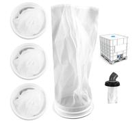 4 Pièces Filtre IBC en Nylon, 25cm Filtre Eau de Pluie Nylon, 200 Mesh Filtres de Couvercle IBC en Maille, Filtre à Eau de Pluie pour Produits Chimiques, Traitement de L'eau et Filtration Industrielle