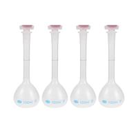 4 Pièces Fiole Jaugée de Chimie 100ml en Pp, Col Étroit Bouchon | Usage en Laboratoire Professionnel, Analyse Chimique, Résistante à Chaleur, Limite L’évaporation des Réactifs