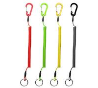 4 Pieces Fishing Cords, Fishing Tools Safety Elastic Rope Multicolor Fishing Ropes Boat Safe Retractable Spiral Tether with Carabiner, Fishing Cords Fishing Lanyard