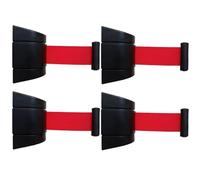 4 Pièces Fixation Murale Barriere Poteau de Guidage en ABS Durable pour Aires de Jeux Parcs Hôtels Couloirs Escaliers et Allées(Black,200cm/6.6ft)