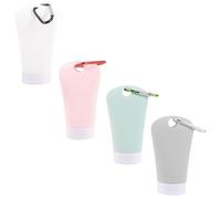 4 Pièces Flacon de Shampoing Rechargeable 60ml Kit Voyage 60ml | Silicone et Pvc, Léger, Étanche, Usage Quotidien, Lot de Flacons pour Shampoing et Lotion