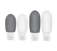 4 Pièces Flacon de Voyage en Silicone Cœur 60ml | Shampoing et Lotion, Format Blanc, Usage Quotidien ou Déplacement, Léger, Pratique à Glisser une Trousse