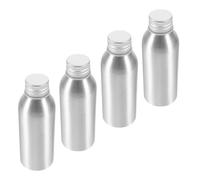 4 Pièces Flacon Rechargeable de Voyage 100ml en Aluminium Argenté | Étanche, Rechargeable, Portable, Usage Quotidien et Déplacement, Format 3,38 Oz, pour Parfums et Lotions