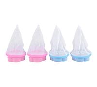 4 pièces flottant blanchisserie charpie Machine à laver réutilisable attrape-peluches épilateur pour animaux de compagnie filtre maille sac pour Machine à laver bleu et rose