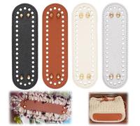 4 Pièces Fond de Sac Crochet en Cuir PU,18x5cm Fond de Sac à Crocheter,Ovale Fond de Sac,4 Couleur Fond de Sac à Crocheter,Base de Sac Crochet Fond,pour Sacs à Main,Sacs à Bandoulière,Accessoires DIY