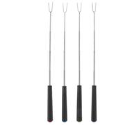 4 Pièces Fourchette à Barbecue Rétractable Manche ABS | Réutilisable, Portée Télescopique, pour Camping Rv et Foyers de Jardin, Poissons, Légumes