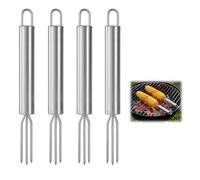 4 Pièces Fourchette À Pommes de Terre, Brochette À Maïs, Outil À Éplucher avec 3 Dents En Acier Inoxydable, Réutilisable Et Pratique, pour Aider À Éplucher Les Pommes de Terre Et Tenir Le Maïs