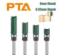 4 pièces Fraise de défonceuse à queue de 6 mm et 6,35 mm pour le travail du bois, à double lame