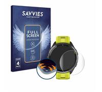 savvies 4 Pièces Full-Screen Ecran Protection pour Garmin Forerunner 965/970 Full Cover Film Protection 3D Curved [Couverture Complète]
