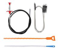 4 Pièces Furet Déboucheur Canalisation, Kit Déboucheur Évier avec Pince Flexible, Brosse de Nettoyage et Tige Spirale, pour WC, Douche, Cuisine, Salle de Bain et Égouts Maison