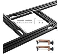 4 pièces Gabarit de fraisage réglable 800 x 800 mm - Guide de fraisage et gabarit pour défonceuse, aide de fraisage en bois pour rainures carrées et rectangulaires (avec 2 pinces métalliques en G)