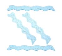 4 Pièces Gabarit de Matelassage en Acrylique Bleu à Bord Ondulé, | Surface Transparente Givrée, Alignement Précis du Tissu, Glisse Pied Presseur, pour Quilting et Couture