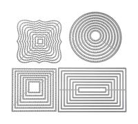 4 pièces gabarit de poinçonnage kit ensemble géométrique matrice découpe cadre cercle coupe rectangulaire carré pochoirs gaufrage pour Cutting Dies scrapbooking album cartes en papier artisanat d'art