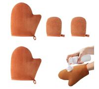4 Pièces Gants Autobronzants, Réutilisable Gant Autobronzant Corps et Visage, Double Face Self Tanning Mitt, Étanche Gant Applicateur Autobronzant pour le Bronzage du Corps - Brun