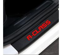 4 PièCes Garnitures De Seuil PortièRe Voiture en Fibre de Carbone, Pour Mercedes-Benz A-Class Protecteur De PéDale De Seuil De Porte,Autocollant De Protection Couverture De Seuil