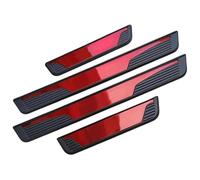 4 Pièces Garnitures De Seuil Portière Voiture pour Mercedes Benz GLC SUV (X253) GlC 200 250 300,Anti-Coup de Pied Anti-Rayures Pédale Antidérapant Accessoires,B-Red