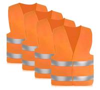 4 Pièces Gilet de Voiture, Hitopin Gilet de Sécurité, Gilet Réfléchissant, Gilet De Sécurité Haute Visibilité, pour Conducteurs Travailleurs Unisexe, Orange
