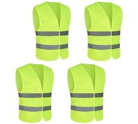 4 Pièces Gilet de Voiture pour Hommes Femme, Cheerhom Gilet de Sécurité de Voiture Réfléchissant, Gilets de Sécurité pour Adultes, Gilet de Sécurité de Voiture Jaune Haute Visibilité