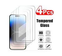 (4 pièces GLASSFor iPhone xR) 4 pièces Protection d'écran en verre trempé Full Cover iPhone 15 11 Pro Max iPhone