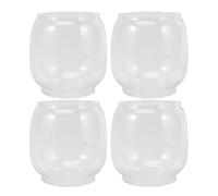 4 Pièces Globe de Lampe Rond Vintage pour Lanterne à Pétrole | Haute Transmission Lumineuse, Répartition Homogène, Usage Extérieur, Remplacement Facile, pour Cours et Jardins