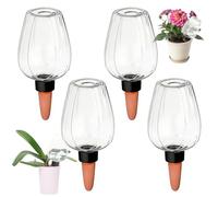 4 Pièces Globes D'arrosage Automatique, Distributeur Eau Plante Transparent | 350ML avec Pointes en Terre Cuite Arrosage Plante Interieur pour Jardins et Balcons Parfaits pour Les Vacances