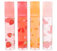 4 Pièces Gloss à Lèvres Fruité Transparent, Hydratant, Roll-on | Plastique Liquide, Protège les Lèvres Sèches et Gercées, Finition Doux, pour Anniversaires et Noël Style Aléatoire