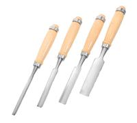 4 Pièces Gouges à Sculpter le Bois Semi-rondes, Kit 6 12 18 24 MM | Bois et Acier au Carbone, Coupe à Profondeur Multiple, pour Ateliers Scolaires, Projets Éducatifs et Loisirs Créatifs