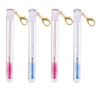 4 Pièces Goupillon Cils Porte-clés Tube Transparent | Portable, Distribution Homogène du Mascara, Sourcils Lisses, Racine Nette, Accessoire Femme, Usage Maquillage