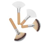 4 Pièces Grand Pinceau Maquillage en Éventail | Poils Nylon Souples, Mélange et Buffing Précis, sans Perte, pour Femmes et Filles, Usage Quotidien