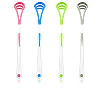 4 Pièces Gratte-langue 2 en 1 en plastique,Tongue Scraper Silicone de Qualité Médicale, Brosse à langue Nettoyeur de langue,Combat la Mauvaise Haleine,Sans BPA