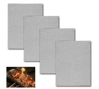 4 Pièces Grille Barbecue, Anti-Adhésif Tapis Barbecue, 40 x 30 cm, Réutilisables, Pour Barbecues au Gaz, au Charbon de Bois et Électriques